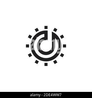 abstract letter d shine light geometric design line logo vector Stock Vector