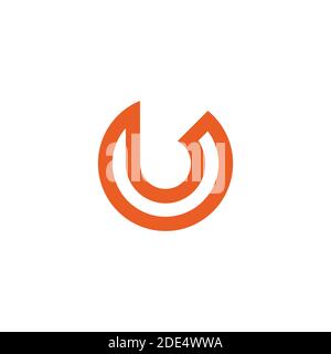 abstract letter ub simple circle geometric design logo vector Stock Vector