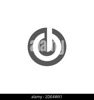 abstract letter cb simple circle geometric negative space vector Stock Vector