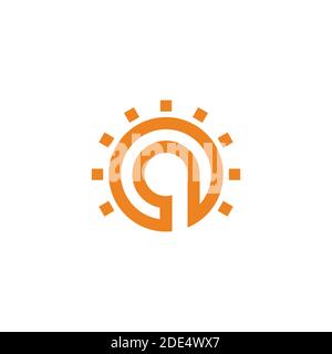 abstract letter q shine light geometric design line logo vector Stock Vector