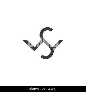 abstract letter ws simple geometric line logo vector Stock Vector