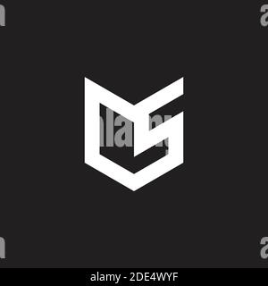 abstract letter cs simple geometric link line logo vector Stock Vector