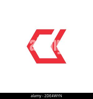 letter ck simple link geometric line abstract logo vector Stock Vector