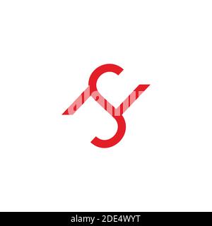 abstract letter sn simple linked geometric line logo vector Stock Vector
