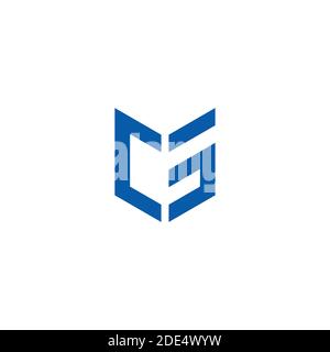 abstract letter cs simple geometric slice line logo vector Stock Vector
