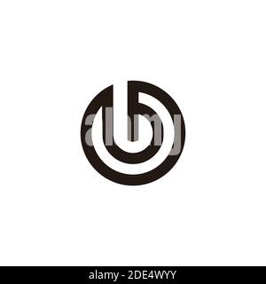 simple letter b stripe circle geometric logo vector Stock Vector