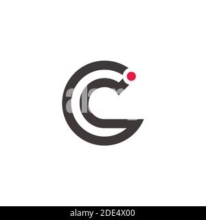 letter ic circle dot geometric line logo vector Stock Vector