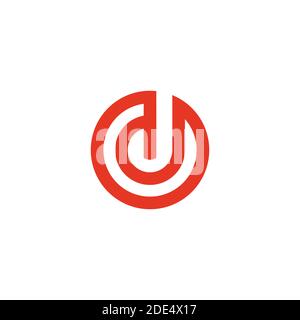 simple letter d stripe circle geometric logo vector Stock Vector
