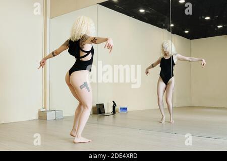 Dancer rehearsing in studio Stock Photo