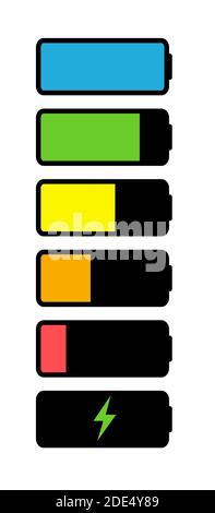 Battery Icon collection set isolated on white. Vector Illustration EPS10 Stock Vector