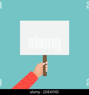 Hands holding blank placard. Vector Illustration EPS10 Stock Vector