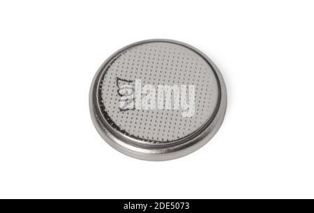Coin battery close up isolated on white background Stock Photo