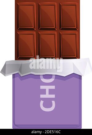Swiss chocolate bar icon. Cartoon of swiss chocolate bar vector icon for web design isolated on white background Stock Vector