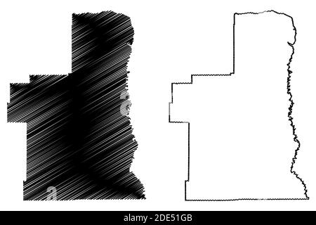 Petroleum County, Montana (U.S. county, United States of America, USA, U.S., US) map vector illustration, scribble sketch Petroleum map Stock Vector