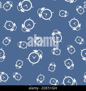 Alarm Clock Seamless Pattern background. Vector Illustration EPS10 Stock Vector