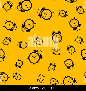 Alarm Clock Seamless Pattern background. Vector Illustration EPS10 Stock Vector
