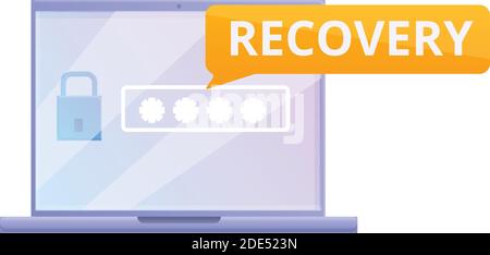 Notebook password recovery icon. Cartoon of notebook password recovery vector icon for web design isolated on white background Stock Vector