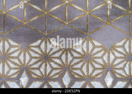 Fragment of Fabric Wallpaper Texture with Delicate Pattern Stock Photo