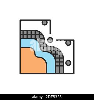 House insulation color line icon. Pictogram for web page, mobile app, promo. Stock Vector