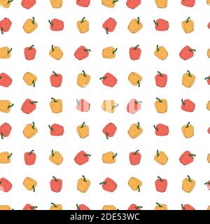 Vector pepper seamless pattern. Color background vegetables for design Stock Vector