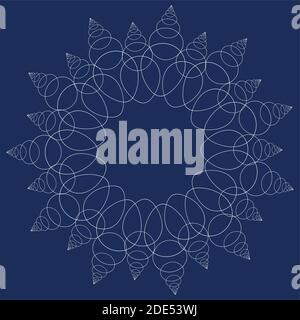 The white snowflake icon is insulated against a blue background. Symbol of snow, holiday, cold, frost. Winter element. Stock Vector