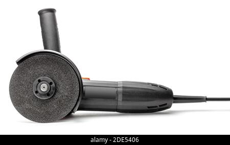 Metal angle grinder isolated on white background. Stock Photo