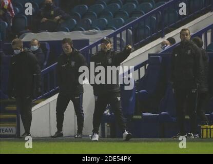 Tony Pulis the Sheffield Wednesday manager on the sidelines during the game Stock Photo