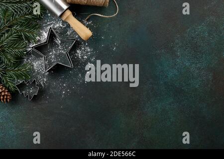 Making homemade gingerbread cookies for Christmas, holiday preparation Stock Photo