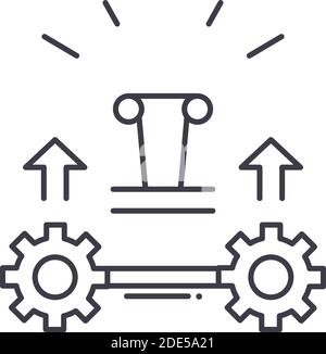 Generate product icon, linear isolated illustration, thin line vector, web design sign, outline concept symbol with editable stroke on white Stock Vector