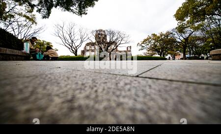 Pictures around the Atomic Dome at the Hiroshima Peace Park Stock Photo