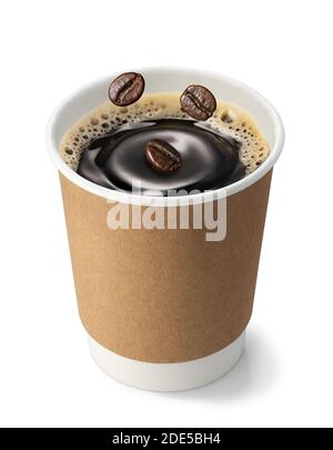 disposable cup with coffee Stock Photo