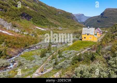 Trail from Myrdal to Flam. Flam, Western Norway, Norway. Stock Photo
