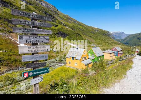 Trail from Myrdal to Flam. Flam, Western Norway, Norway. Stock Photo