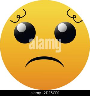 Sad emoticon design isolated on white background Stock Vector