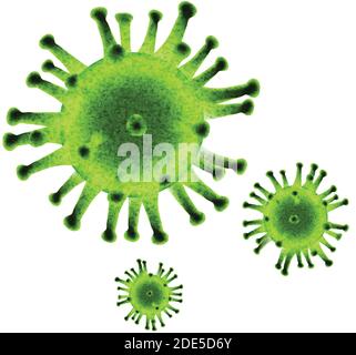 3d realistic vector virus icon illustration. Isolated on white background. Stock Vector