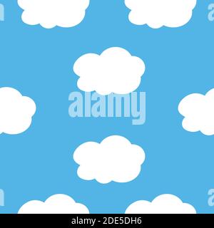 Sky and clouds seamless pattern. vector Stock Vector