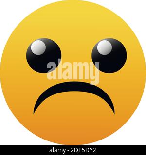 Isolated Frown Flat Icon. Sad Vector Element Can Be Used For Sad, Frown, Emoji Design Concept. Stock Vector