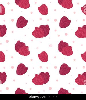 Vector raspberry seamless pattern. Color background berries for design Stock Vector