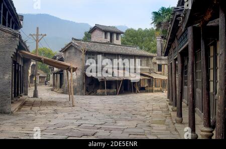 HENGDIAN, ZHEJIANG/ CHINA: OCT-21 2020: The Hengdian’s world studio for shooting film studio, The traditional ancient village chinese screen in the he Stock Photo