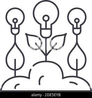 Generate multiple ideas icon, linear isolated illustration, thin line vector, web design sign, outline concept symbol with editable stroke on white Stock Vector