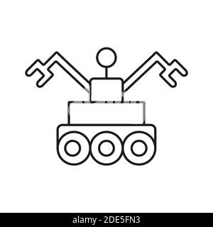 Mars rover icon element of space icon for mobile concept and web apps. Thin line mars rover icon can be used for web and mobile. Premium icon on white Stock Vector