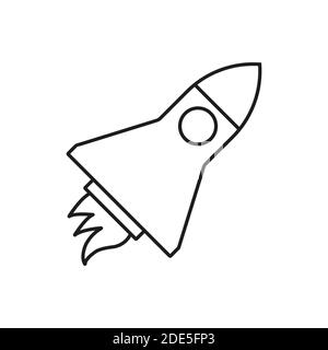 rocket icon element of space icon for mobile concept and web apps. Thin line rocket icon can be used for web and mobile. Premium icon on white Stock Vector