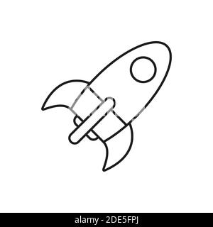 rocket icon element of space icon for mobile concept and web apps. Thin line rocket icon can be used for web and mobile. Premium icon on white Stock Vector