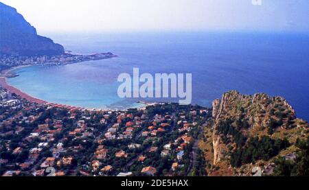 Reportage Sicily, Italy, 1992, Mondello beach  (scanned from Agfachrome slide) Stock Photo