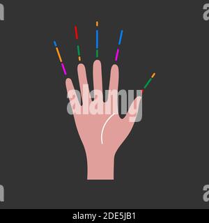 Healing with hands. Psychic icon Stock Vector
