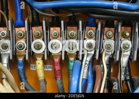 High voltage electric terminal connection Stock Photo