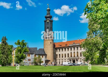 The Weimar Palace is located in the city center of Weimar, Thuringia, Germany, Europe Stock Photo