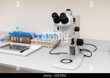28 Nov 2020 microscopes with powerful imaging capabilities and well suited for both industrial and biomedical applications in a modern laboratory in u Stock Photo