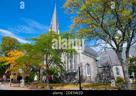 Christ Church at 569 Main Street in downtown Fitchburg in Massachusetts MA, USA. Stock Photo
