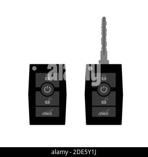 Modern flat cars key. key with control buttons. Vector Stock Vector